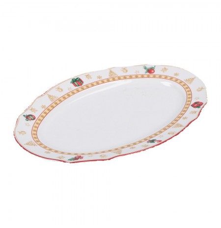LA PORCELLANA BIANCA CHRISTMAS EDITION Oval tray 32 cm