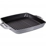 Staub Square Cast Iron Grill Pan with Two Handles - 33 cm, Graphite