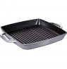 Staub Square Cast Iron Grill Pan with Two Handles - 33 cm, Graphite