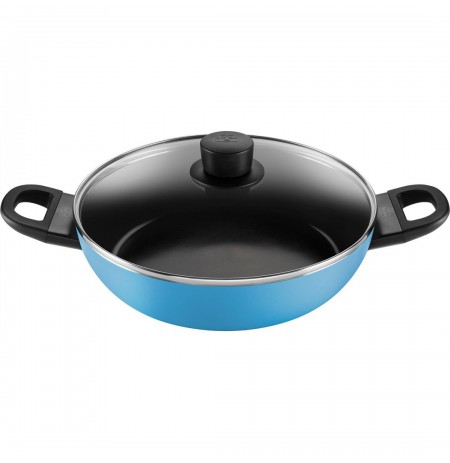 deep frying pan 2H with lid 28 cm blue