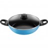 deep frying pan 2H with lid 28 cm blue