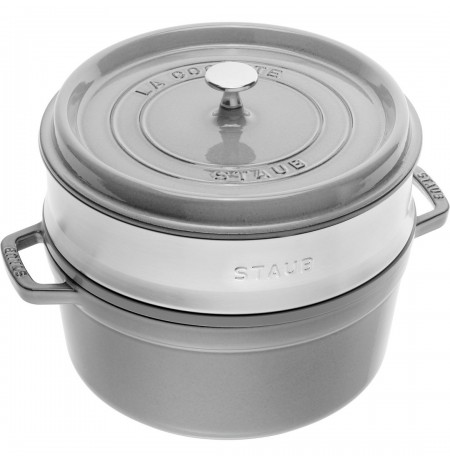 STAUB La Cocotte cast iron round pot with insert 40508-819-0 - 3.8 ltr. graphite