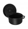 Staub Round Cast Iron Casserole - 3.8 ltr, Black