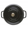 Staub Round Cast Iron Casserole - 3.8 ltr, Black