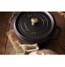Staub Round Cast Iron Casserole - 3.8 ltr, Black