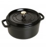 Staub Round Cast Iron Casserole - 3.8 ltr, Black