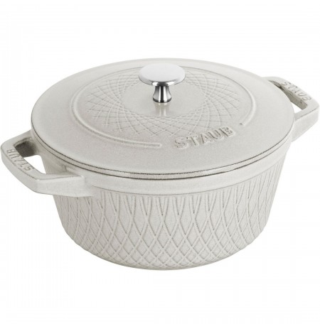 Staub Round Cast Iron Pot - 2.3 ltr, White Truffle