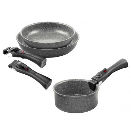 Set of 2 frying pans (24 + 28 cm) + saucepan 16 cm