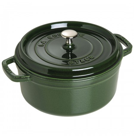 Staub Round Cast Iron Casserole - 3.8 ltr, Green
