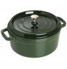 Staub Round Cast Iron Casserole - 3.8 ltr, Green
