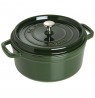 Staub Round Cast Iron Casserole - 3.8 ltr, Green