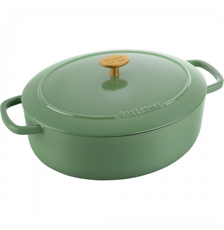 Ballarini Bellamonte Oval Cast Iron Casserole - 4.5 ltr, Green