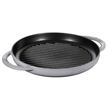 STAUB round cast iron grill pan with two handles 40509-522-0 - graphite 26 cm