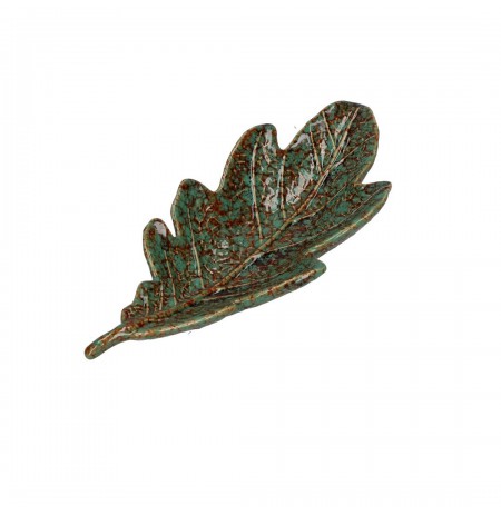 Set of 2 Sfogliami oak leaf platters - Green, 20 cm