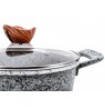PROMIS Set of pots GRANITE, saucepan 16 cm, pots 20,24,28 brown handles