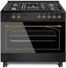 Ravanson KWGE-K90-6 TOP CHEF cooker Freestanding cooker Electric Gas Black