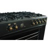 Ravanson KWGE-K90-6 TOP CHEF cooker Freestanding cooker Electric Gas Black