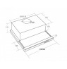 Cooker hood under-cabinet AKPO WK-7 LIGHT ECO 60 INOX (265,5 m3/h, 600mm, inox color)