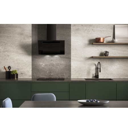 Vertical Eco Duo Glass Wall-mounted chimney hood Black