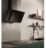 Vertical Eco Duo Glass Wall-mounted chimney hood Black