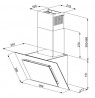 Vertical Eco Duo Glass Wall-mounted chimney hood Black