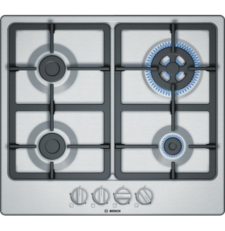 Plate gas BOSCH PGH6B5B90 (4 fields, steel color)