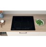 Indesit IB 65B60 NE Black Built-in 59 cm Zone induction hob 4 zone(s)