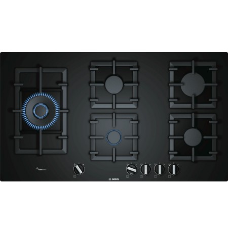 Gas cooktop BOSCH  PPS9A6B90 (5 fields, black color)