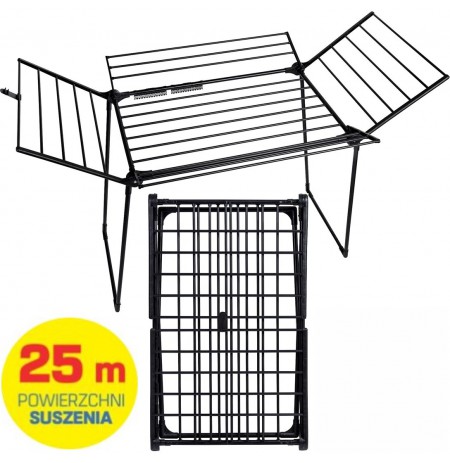 PROMIS MILANO laundry dryer, foldable, additional 4 wings, black