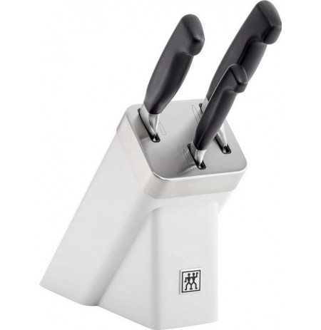 Set of 3 knives in a Zwilling Four Star self-sharpening block