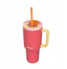 Thermal mug with telescopic straw Kambukka Rio Tumbler 950ml Pink Papaya