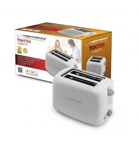 Toaster Esperanza Ciabatta EKT002 (600W, white color)