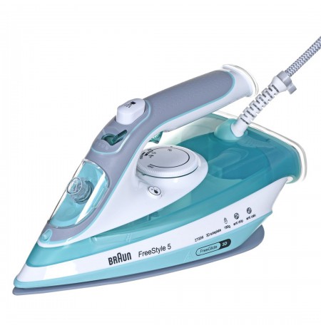 Braun TexStyle 3 SI 5017 GR Steam iron Ceramic soleplate 2700 W Grey, Turquoise, White