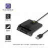 Qoltec 50632 Intelligent Smart ID chip card reader SCR-0632 | USB type C