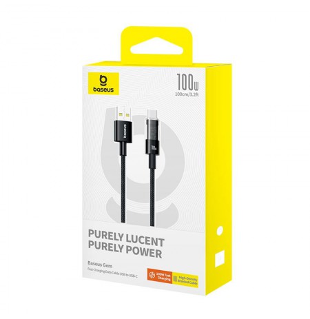 Baseus Gem USB A to USB C fast charging cable 1 m 100 W Black