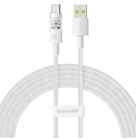 Baseus Gem USB A to USB C fast charging cable 2 m 100 W White