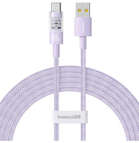 Baseus Gem USB A to USB C fast charging cable 2 m 100 W Purple