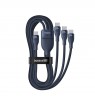 Baseus Flash Series Type C to C+C+C fast charging cable 480 Mbps Blue