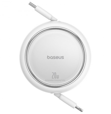 Baseus Free2Pull Expandable USB C to iP Ligtning fast charging cable 1 m 20 W White