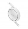 Baseus Free2Pull Expandable USB C to iP Ligtning fast charging cable 1 m 20 W White