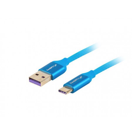Cable Lanberg CA-USBO-21CU-0010-BL (USB 2.0 type A - USB type C , 1m, blue color)