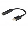 Adapter SAVIO AK-35/B (Socket type C - Jack stereo 3,5 mm , 0,12m, black color)