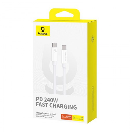 Baseus Superior USB C to USB C data cable 1 m 240 W White