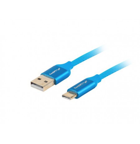 Cable Lanberg Premium QC 3.0 CA-USBO-22CU-0010-BL (USB 2.0 type A M - USB type C M, 1m, blue color)