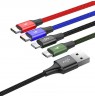 Cable Set supply Baseus CA1T4-B01 (USB - Lightning, Micro USB, USB type C , 1,2m, black color)