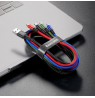 Cable Set supply Baseus CA1T4-B01 (USB - Lightning, Micro USB, USB type C , 1,2m, black color)