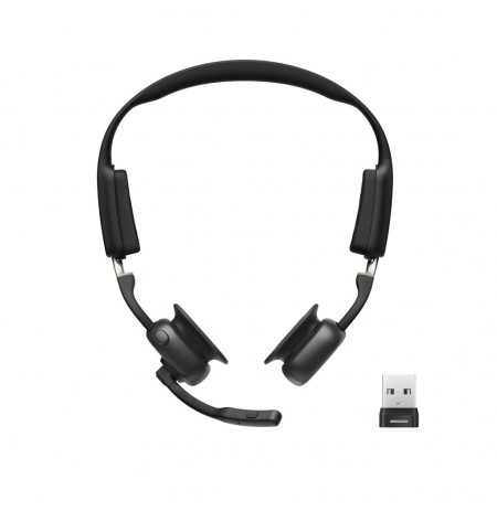 SHOKZ OpenMeet UC Wireless Bluetooth Bone Conduction Videoconferencing Headset with USB-A adapter