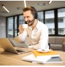 Audiocore 74452 Bluetooth Headset Headphone Noise Reuction Microphone Call CenterGoogle Siri Office Wireless