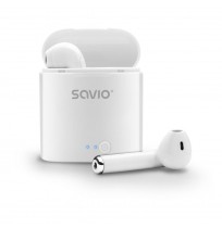 Headphones wireless SAVIO TWS-01 (in-ear, Bluetooth, wireless, with built-in microphone, white color
