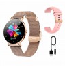 Smartwatch zegarek for woman Manta Alexa gold color + różowy pasek